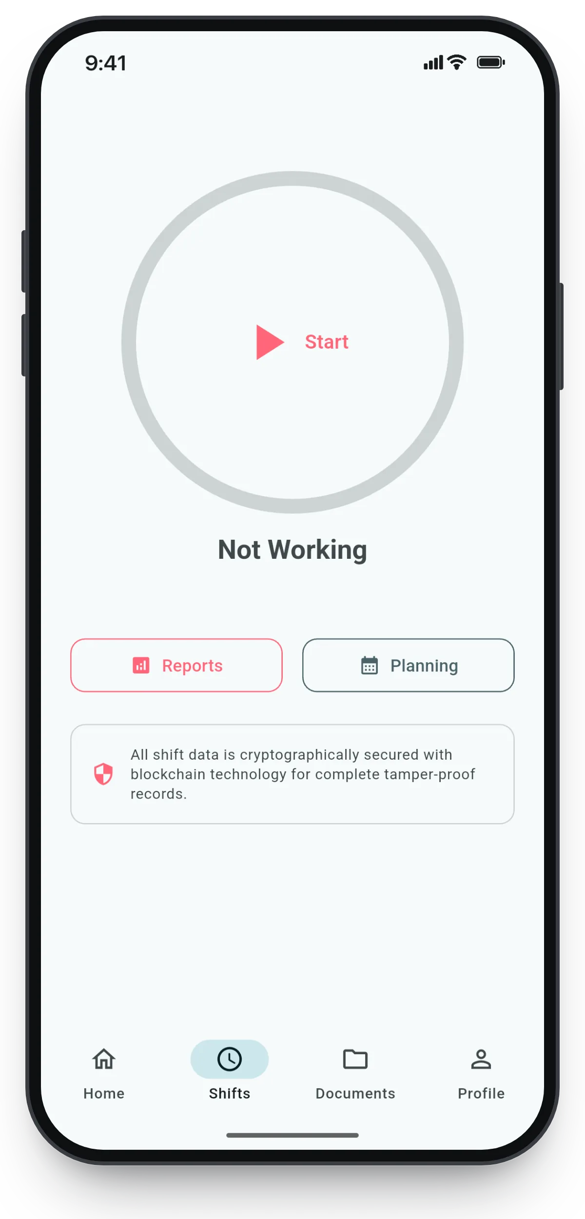 Zeiterfassungs-App von SB-Techworks: Schicht-Timer mit Start-Button, Reports und Schichtplanung